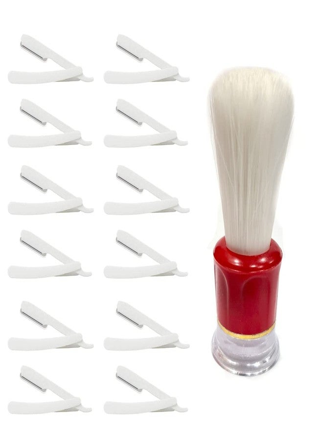 Foreign Holics Disposable Shaving Razors with Shaving Brsuh for Men White Brsitle - Image 1